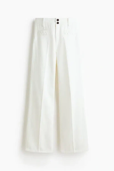 H&m Wide High Jeans In White
