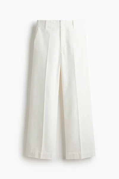 H&m Straight High Jeans In White