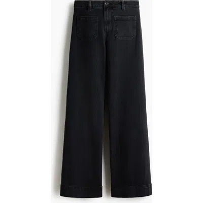 H&m Wide High Waist Jeans In Black