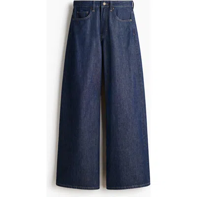 H&m Wide High Waist Jeans In Blue