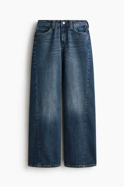 H&m Wide High Waist Jeans In Blue