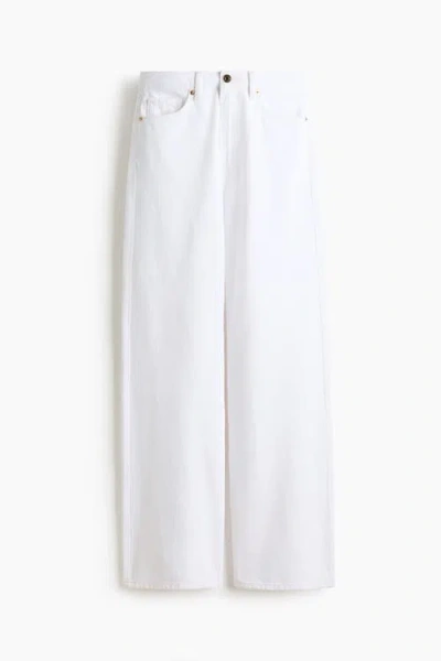 H&m Wide High Waist Jeans In White