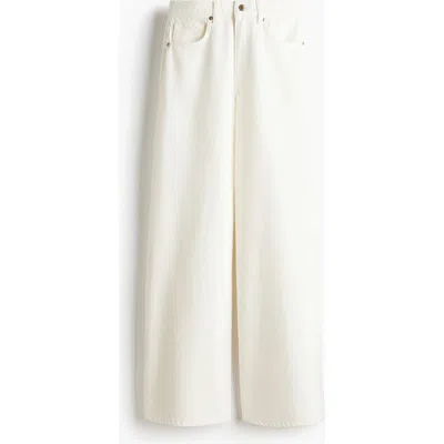 H&m Wide High Waist Jeans In White