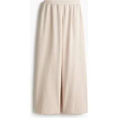 H&m Wide Interlock Joggers In Brown