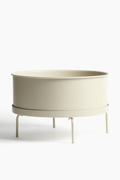 H&m Wide Plant Pot With Stand In Brown