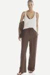 H&m Wide Pull-on Trousers In Brown