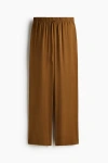 H&m Wide Pull-on Trousers In Brown