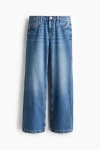 H&m Wide Regular Side-striped Jeans In Blue