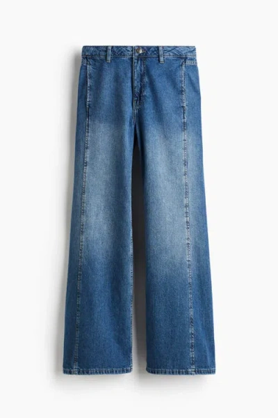 H&m Wide Regular Jeans In Blue