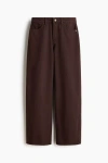 H&m Wide Regular Jeans In Brown