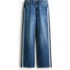 H&m Wide Regular Side-striped Jeans In Blue