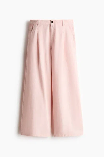 H&m Wide Regular Waist Jeans In Pink