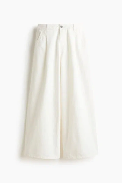 H&m Wide Regular Waist Jeans In White