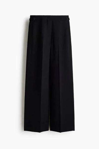 H&m Wide Tailored Trousers In Black