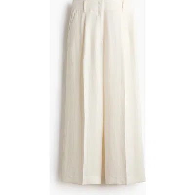 H&m Wide Tailored Trousers In Neutral