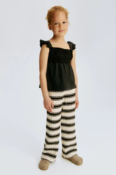 H&m Kids'  Wide Textured-knit Trousers In Multi