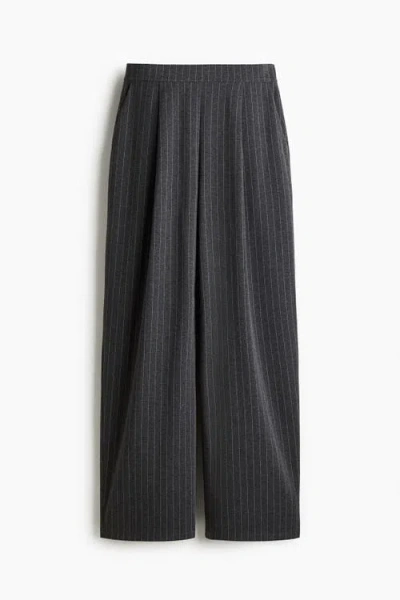 H&m Wide Trousers In Black