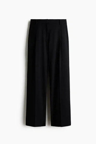 H&m Wide Trousers In Black