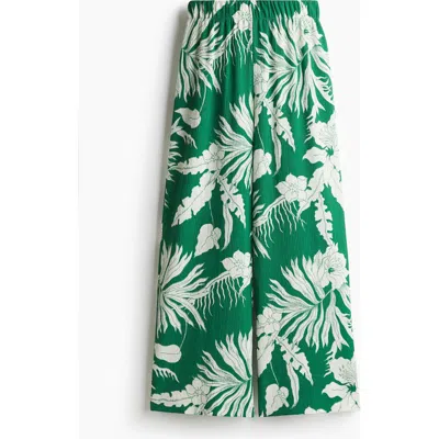 H&m Wide Trousers In Blue