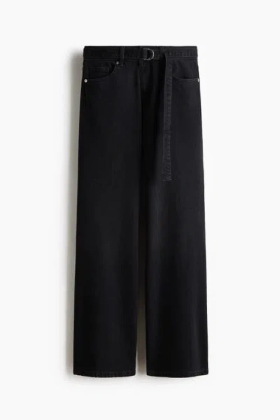 H&m Wide Ultra High Jeans In Black