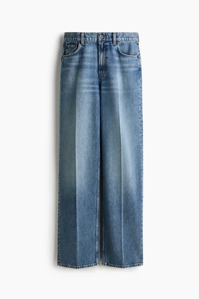 H&m Wide-leg Creased Jeans In Multi