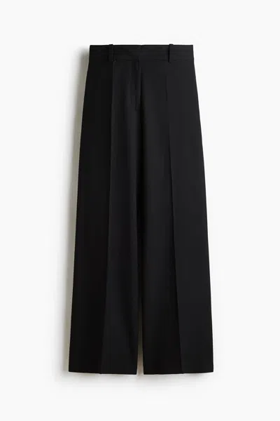 H&m Wide-leg Dress Pants In Black