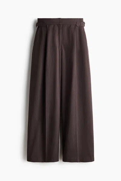 H&m Wide-leg Dress Pants In Brown