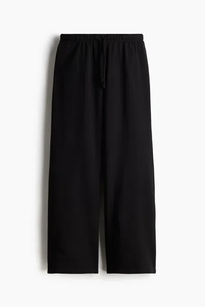 H&m Wide-leg Joggers In Black