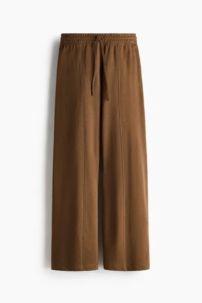 H&m Wide-leg Joggers In Dark Brown