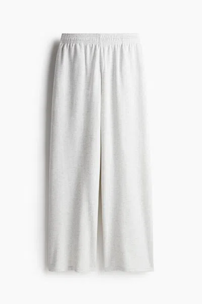 H&m Wide-leg Joggers In Light Gray