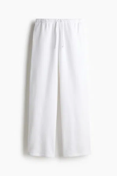 H&m Wide-leg Joggers In White