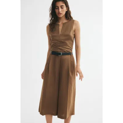 H&m Wide-leg Linen-blend Culottes In Multi