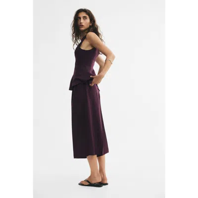H&m Wide-leg Linen-blend Culottes In Purple