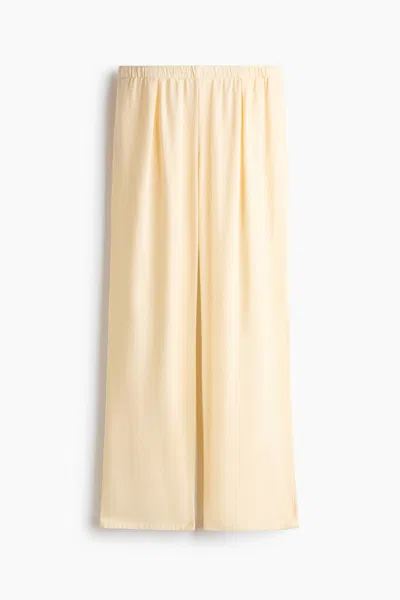 H&m Linen-blend Drawstring Pants In Yellow