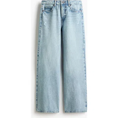 H&m Wide-leg Regular Waist Jeans In Blue