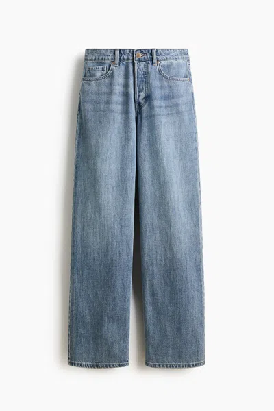 H&m Wide-leg Regular Waist Jeans In Blue