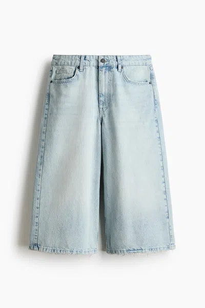 H&m Wide-leg Regular-waist Culotte Jeans In Blue