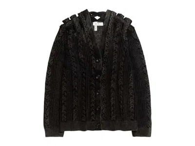 Pre-owned H&m Women's  X Glenn Martens Cableknit Cardigan In Black