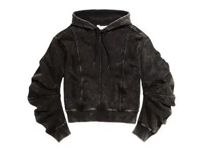 Pre-owned H&m Women's  X Glenn Martens Motif Hoodie In Dark Brown