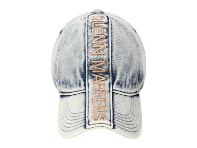 Pre-owned H&m Women's  X Glenn Martens Motifdetail Denim Cap In Light Denim Blue