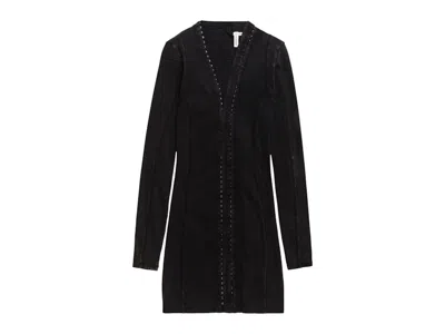 Pre-owned H&m Women's  X Glenn Martens Ribbed Mini Dress In Black