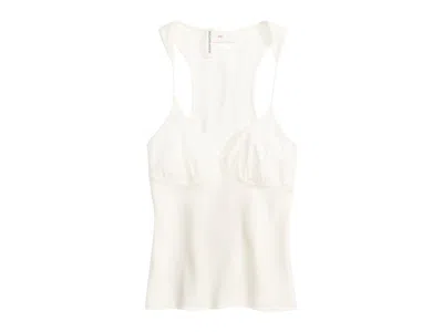 Pre-owned H&m Women's  X Glenn Martens Ribbed Tank Top In White