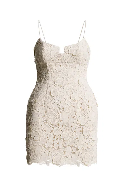 Pre-owned H&m Women's  X Magda Butrym Floralappliqued Hourglass Lace Dress In Cream/flowers