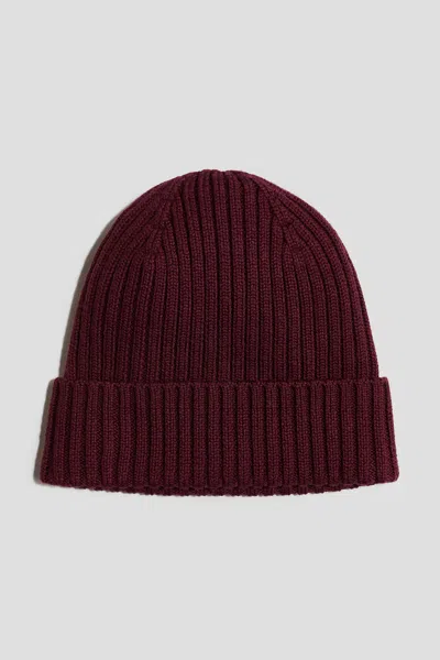 H&m Wool Beanie In Burgundy