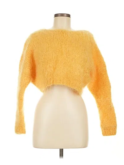 Pre-owned H&m Wool Cardigan Sweater In Yellow