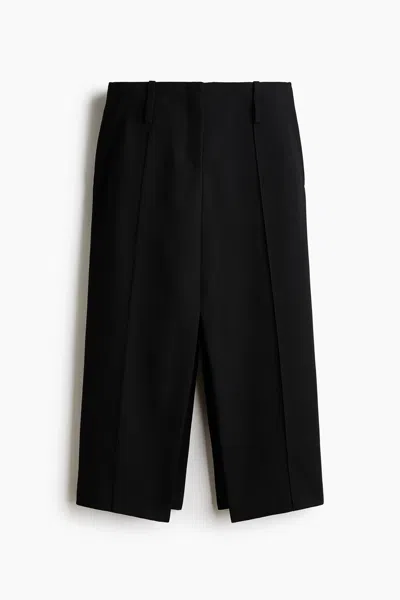H&m Wool Midi Skirt In Black