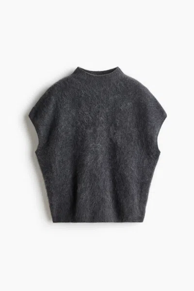 H&m Wool Mock Turtleneck Sweater Vest In Gray