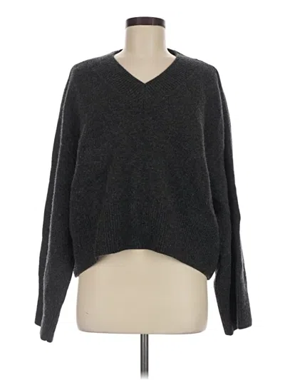Pre-owned H&m Wool Pullover Sweater In Gray