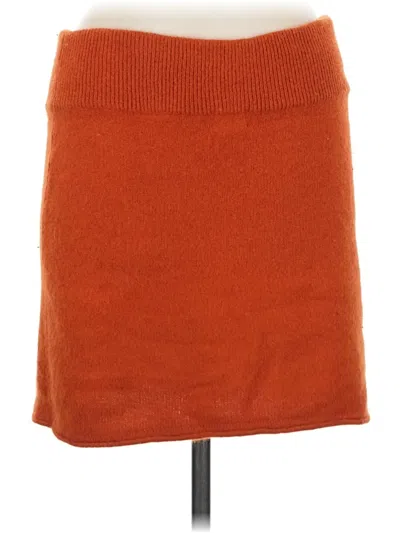 Pre-owned H&m Wool Skirt In Orange