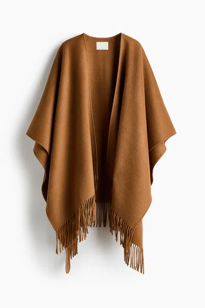 H&m Wool-blend Cape In Brown